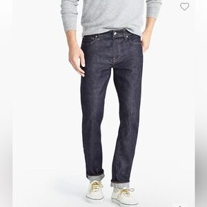 J. Crew 484 Slim-Fit Jeans in Stretch Resin‎ Rinse Japanese Denim Sz 44 x 34 NEW
